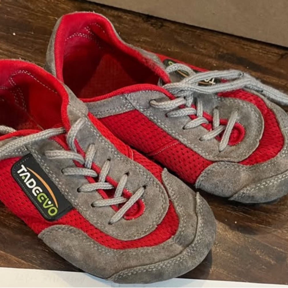 Kids Red and Gray Shoes